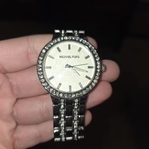 Michael Kors Silver Watch with Crystal Accents